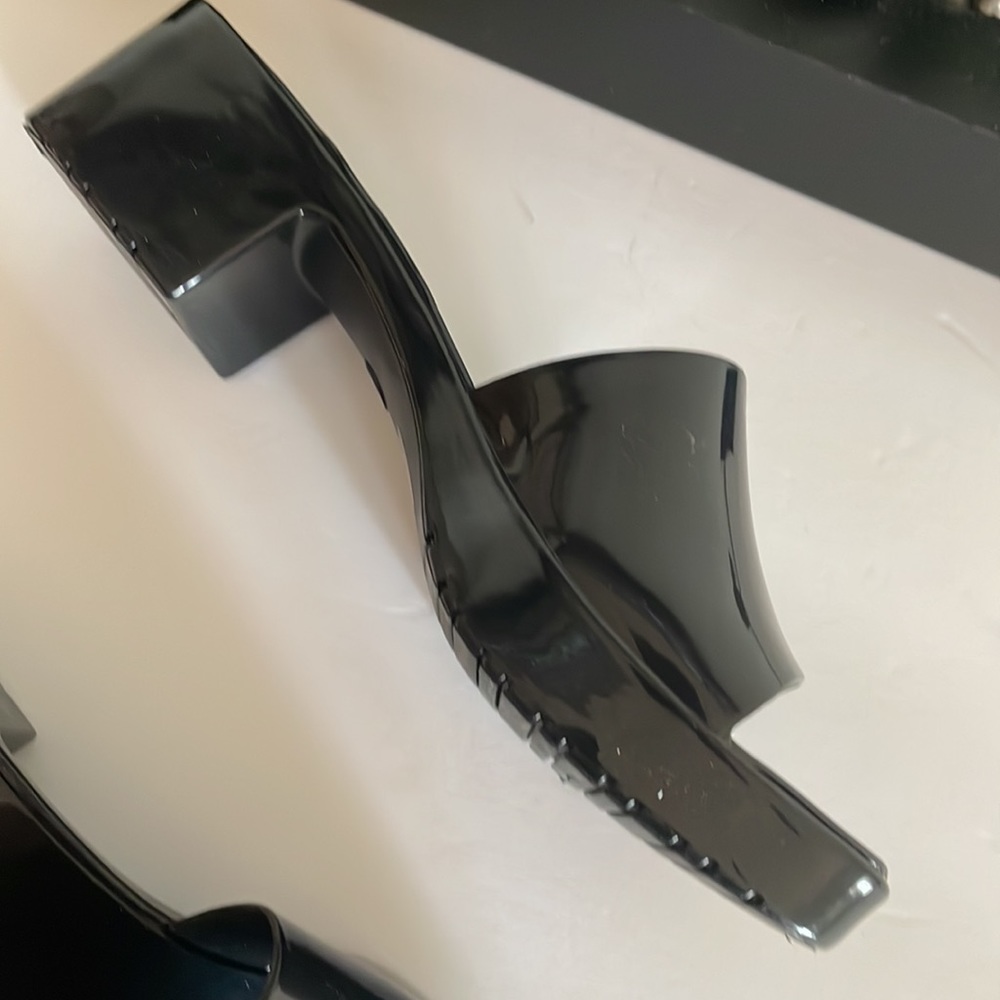 Women’s Black Platform Slides SZ 10 - Picture 3 of 6